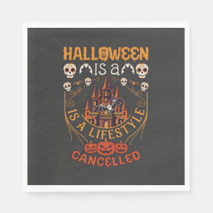 Serviette En Papier Halloween Est Un Mode De Vie Annulé Château Crânes