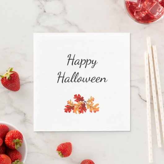 Serviette En Papier Halloween Fall Foliage Élégants Feuilles (En situation)