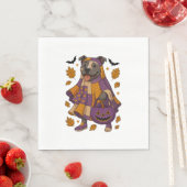 Serviette En Papier Halloween fantôme de chien Pitpull (En situation)