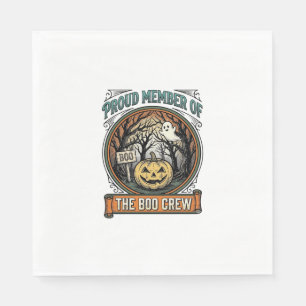 Serviette En Papier Halloween Fantôme Membre Fier Équipage Boo Vintage