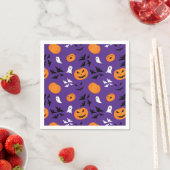 Serviette En Papier Halloween fantômes citrouille chauves-souris amusa (En situation)