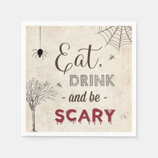 Serviette En Papier Halloween fête manger Boire Be Effrayant Table Coc (Devant)