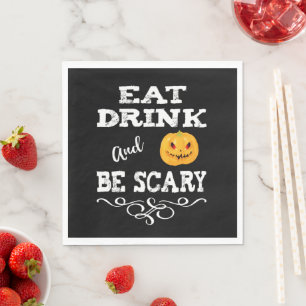 Serviette En Papier Halloween fête manger Boire et être effrayant visa