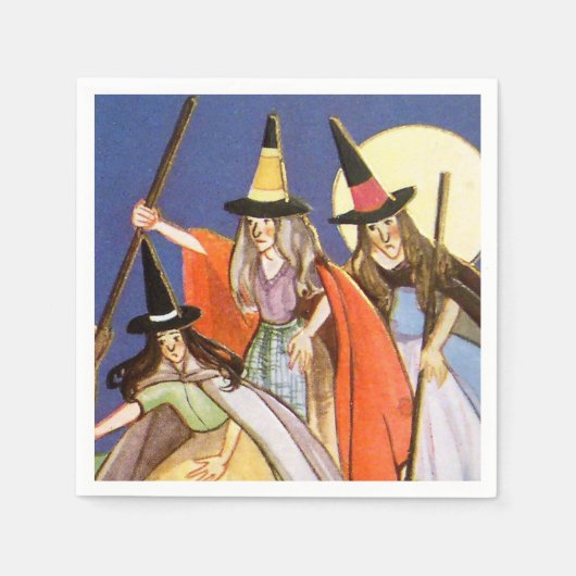 Serviette En Papier Halloween fête sorcière de vacances Napkins (Devant)