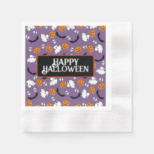 Serviette En Papier Halloween Ghost Bats Citrouille crâne