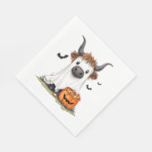 Serviette En Papier Halloween Ghost Highland Cow PNG (Coin)