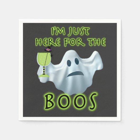Serviette En Papier Halloween Ghost I'm Just Here for the Boos (Devant)