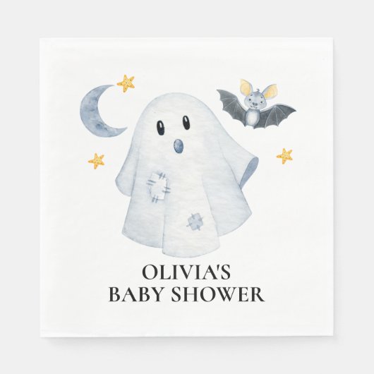 Serviette En Papier Halloween Ghost Little Boo Baby shower (Devant)
