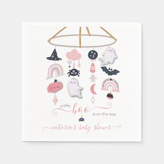 Serviette En Papier Halloween Ghost Mobile Baby Girl Douche (Devant)