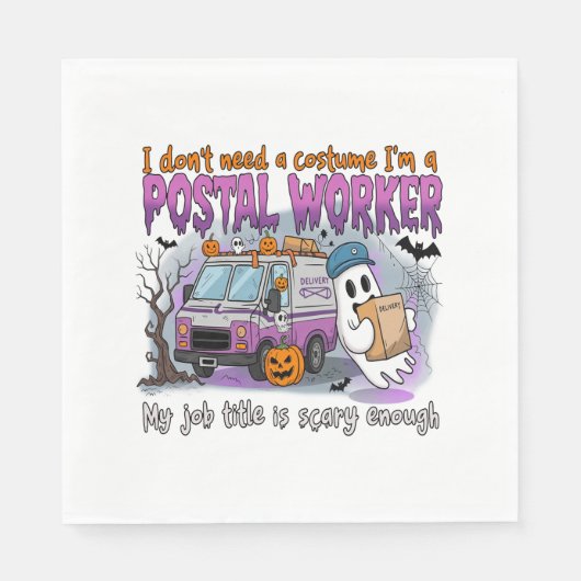 Serviette En Papier Halloween Ghost, Postal Worker (Devant)