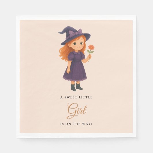 Serviette En Papier Halloween Girl Baby Shower (Devant)
