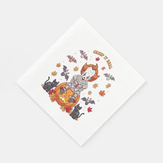 Serviette En Papier Halloween Gnome Cute Citrouille (Coin)