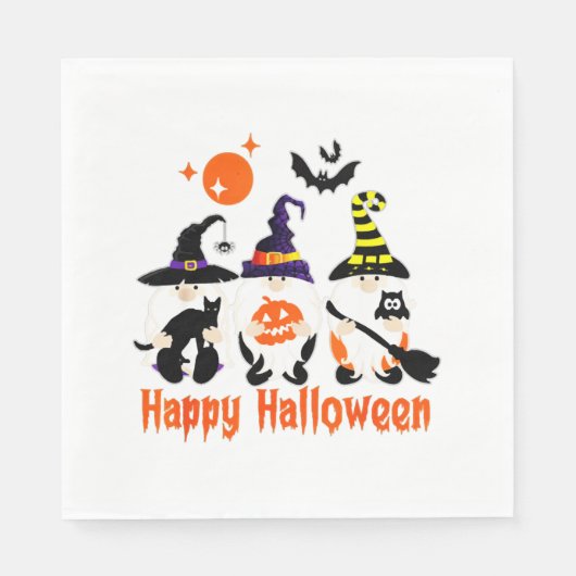 Serviette En Papier Halloween Gnomes mignonne Automne Citrouille Autom (Devant)