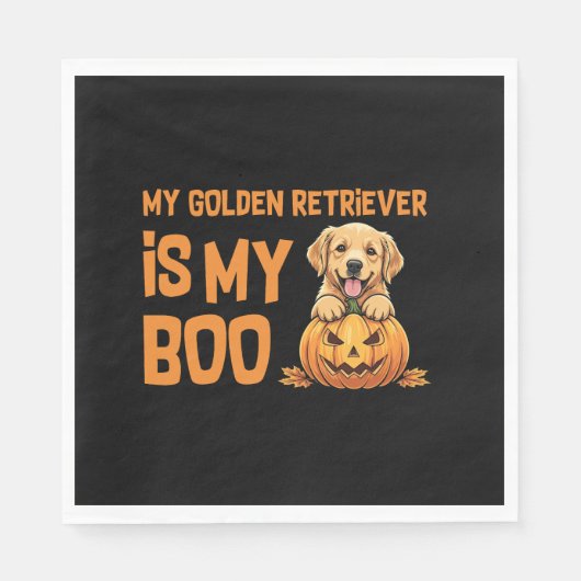 Serviette En Papier Halloween Golden Retriever (Devant)