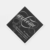 Serviette En Papier Halloween Goth Mariage Bienvenue au crâne (Coin)