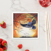 Serviette En Papier Halloween Goth Raven Crow Lune scène (En situation)
