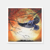 Serviette En Papier Halloween Goth Raven Crow Lune scène (Devant)