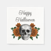 Serviette En Papier Halloween gothique floral crâne (Devant)