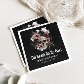 Serviette En Papier Halloween gothique noir Fête des mariées crâne flo