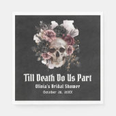 Serviette En Papier Halloween gothique noir Fête des mariées crâne flo