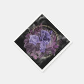 Serviette En Papier Halloween gothique violet Roses (Coin)