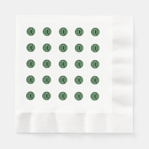Serviette En Papier Halloween Green Polka Dot Eyes