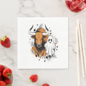 Serviette En Papier Halloween Highland Cow Cute Fall (En situation)