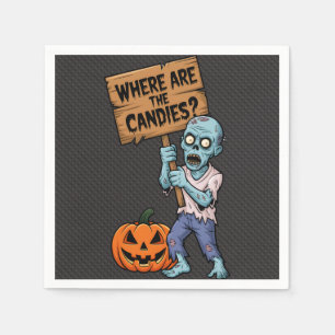 Serviette En Papier Halloween Humour Zombie Bonbons