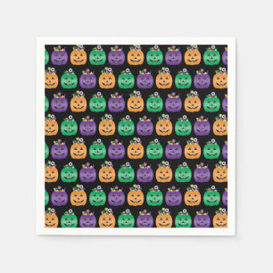 Serviette En Papier Halloween Jack-o'-lantern Candy Pail