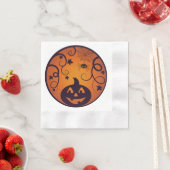Serviette En Papier Halloween Jack-o'-lantern citrouille visage et ara (En situation)