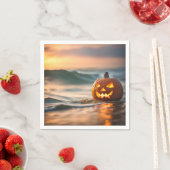 Serviette En Papier Halloween Jack-o-Lantern Sur La Mer (En situation)