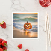 Serviette En Papier Halloween Jack-o-Lantern Sur La Plage (En situation)