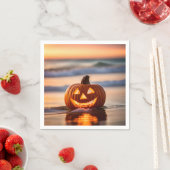 Serviette En Papier Halloween Jack-o-Lantern Sur La Plage (En situation)