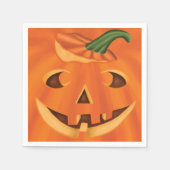 Serviette En Papier Halloween Jack-O-Lanterne Citrouille visage sculpt (Devant)