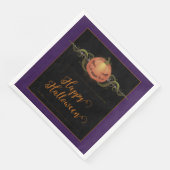 Serviette En Papier Halloween Jack-o-lanterne effrayant | Violet (Coin)