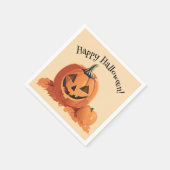 Serviette En Papier Halloween Jack-o-lanterne mignonne (Coin)