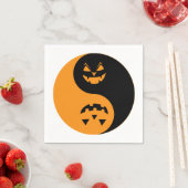 Serviette En Papier Halloween Jack o-lanterne Yin Yang (En situation)
