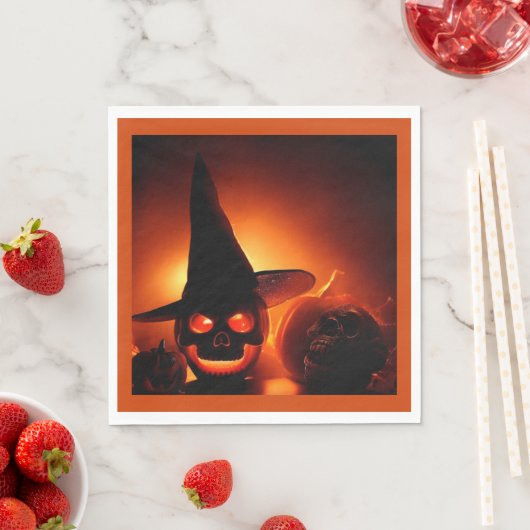 Serviette En Papier Halloween - Jack-O-Lanterns 5 (En situation)