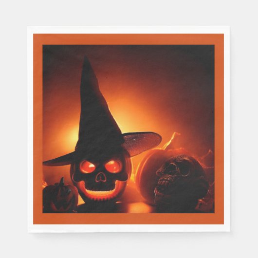 Serviette En Papier Halloween - Jack-O-Lanterns 5 (Devant)
