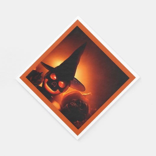 Serviette En Papier Halloween - Jack-O-Lanterns 5 (Coin)