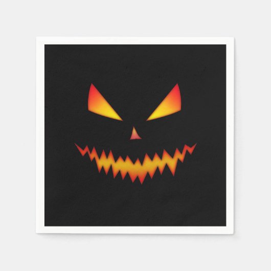 Serviette En Papier Halloween Jack O'Lantern visage cool effrayant mal (Devant)
