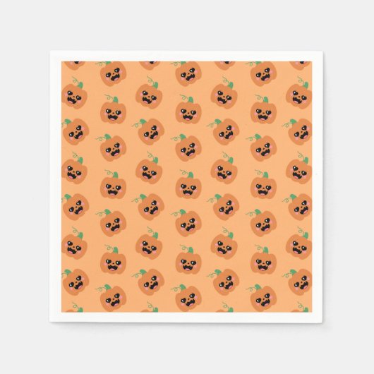 Serviette En Papier Halloween Kawaii Pumpkins Pattern (Devant)