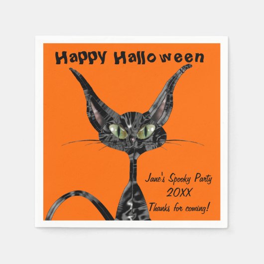 Serviette En Papier Halloween Kitty (Devant)