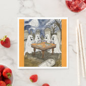 Serviette En Papier Halloween Mahjong Ghosts (En situation)