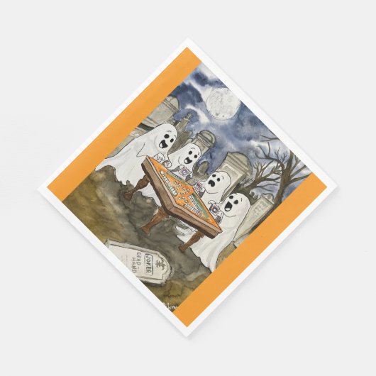 Serviette En Papier Halloween Mahjong Ghosts (Coin)