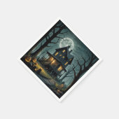 Serviette En Papier Halloween Maison hantée avec Jack-o-lanterns (Coin)