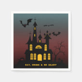 Serviette En Papier Halloween Maison Hantée Manger Boire Be Effrayant  (Devant)