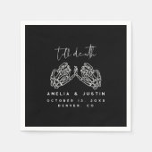 Serviette En Papier Halloween Mariage gothique Squelette Mains de coeu (Devant)