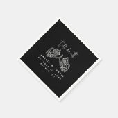Serviette En Papier Halloween Mariage gothique Squelette Mains de coeu (Coin)