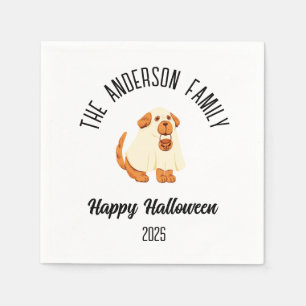 Serviette En Papier Halloween mignon chien costume de fantôme Nom pers